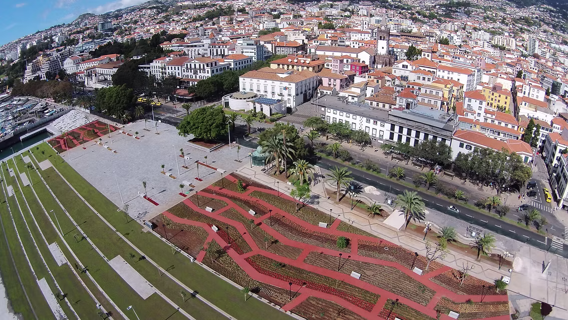 Vista aérea do edifício
